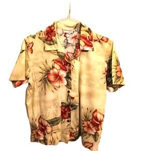 Vintage Bishop St. Button Shirt Women’s Sz Medium, Hawaiian Floral Timeless, EUC